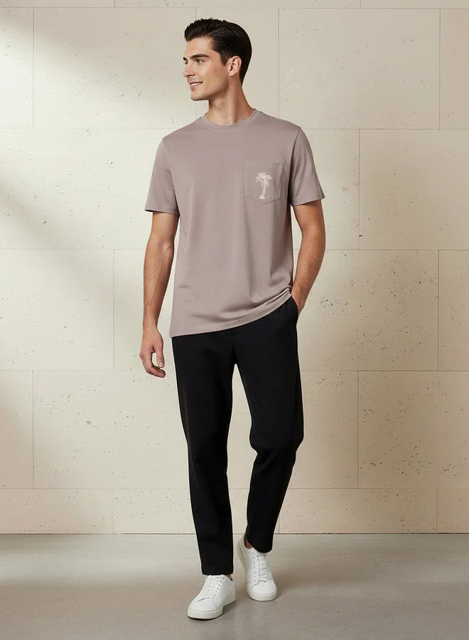 سبلاش فيڤ Men Regular Fit Crew Neck Short Sleeve Printed T-shirt